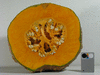 Cucurbita maxima Giraumon turban plat; coupes