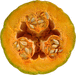 Cucurbita moschata Un Plaza Calabaza; coupes