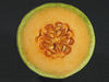 Cucumis melo Honeydew ( orange flesh ); coupes